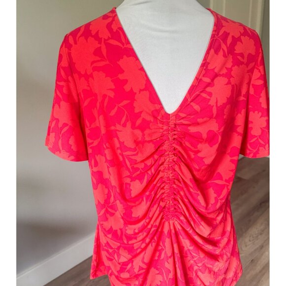 Michael Kors Women's Printed Ruched Flutter-Sleeve Top - NWT! - Picture 3 of 10